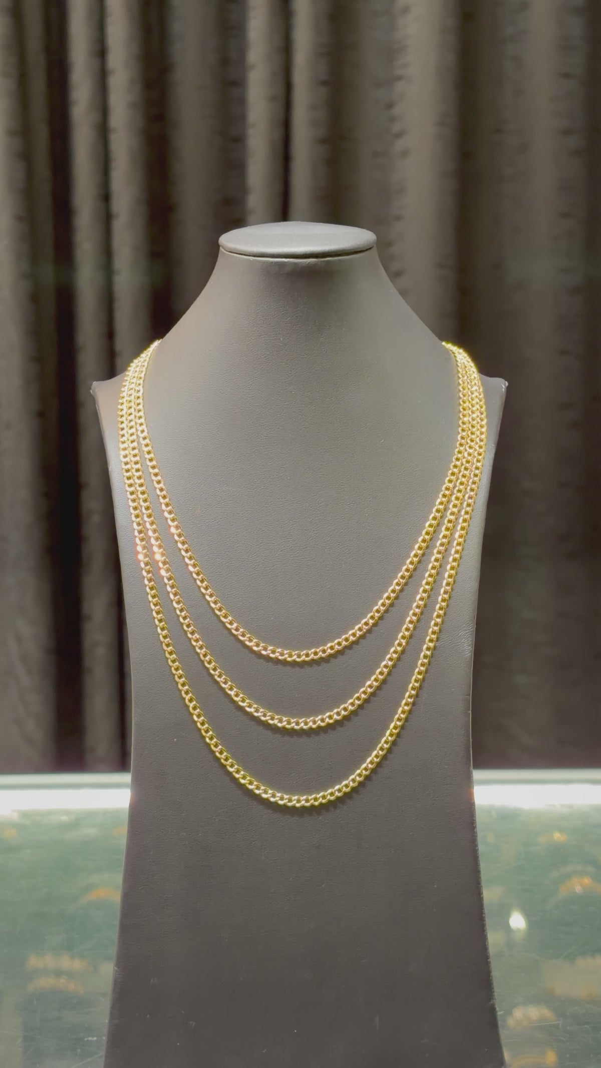 10k 3.5mm Plain Curb Cuban Chain