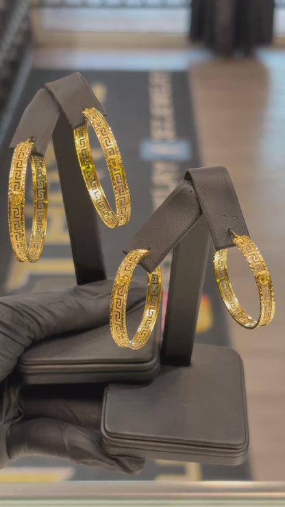 10k Versace Medusa Hoops