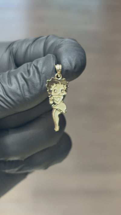 10k Full-Body Betty Boop Pendant