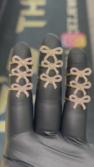 10k Crystal Bow Ring