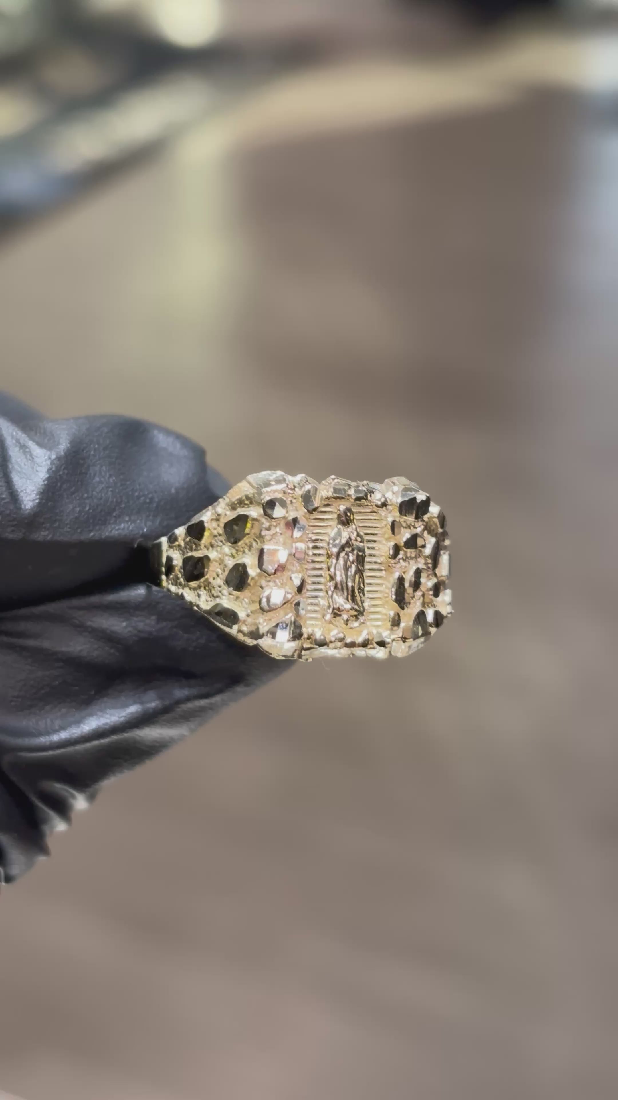 Load video: 10k Virgin Mary Nugget Ring