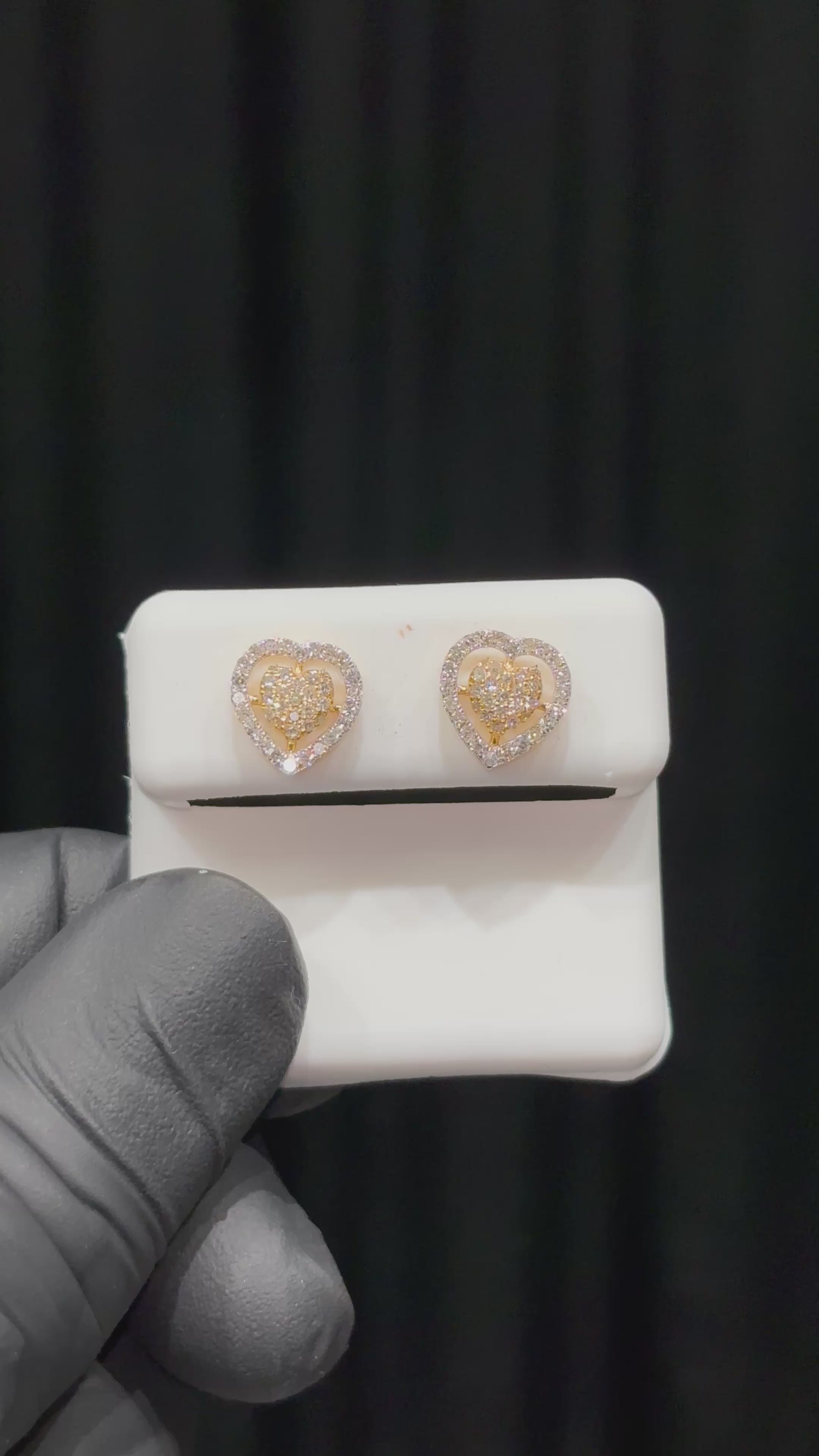 Load video: Floating Heart Diamond Earrings