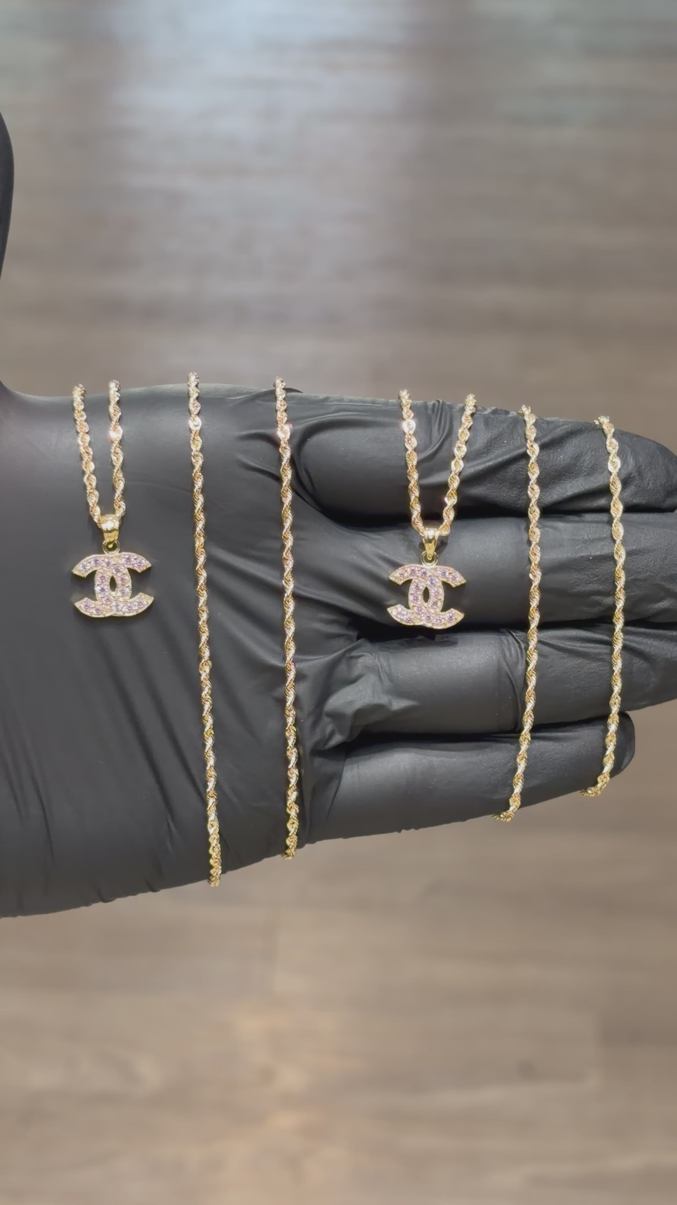10k Small Crystal Chanel Chain Set