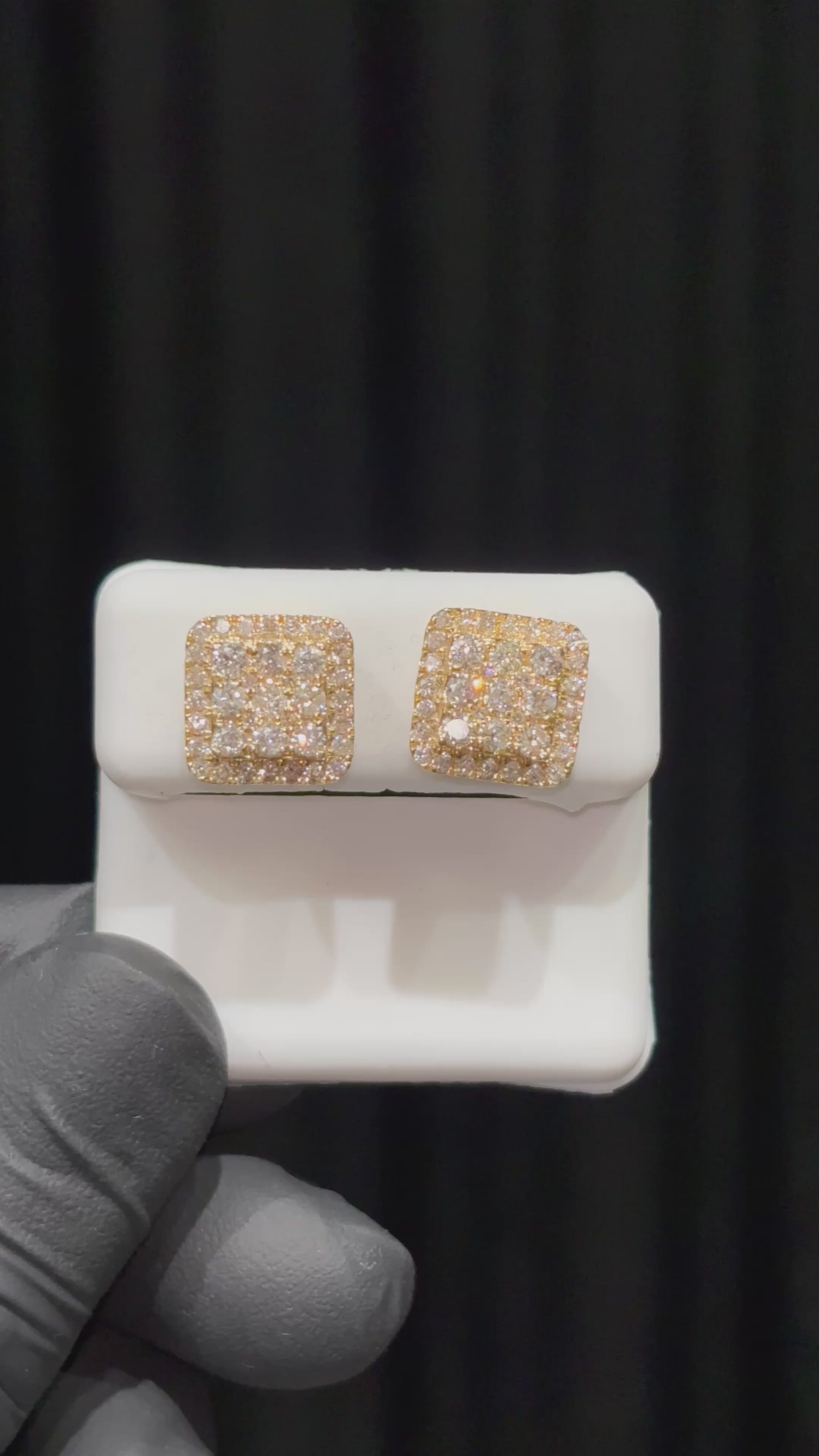 Load video: XL Double Layer Square Diamond Earrings