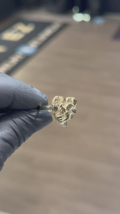 10k XL Heart Nugget Ring