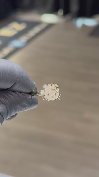 10k Medium Hello Kitty Head Ring