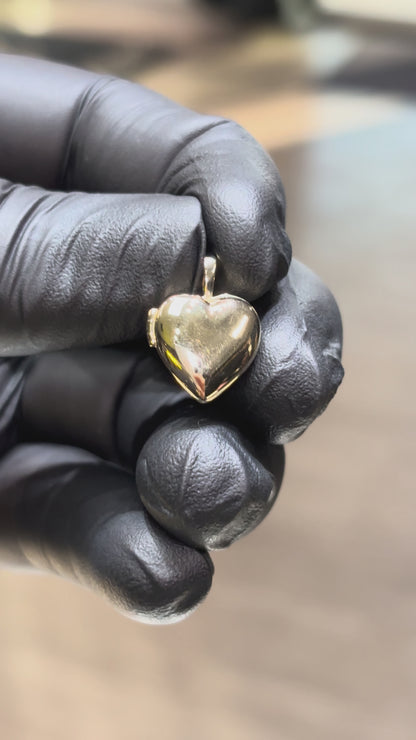10k Small Heart Locket Pendant
