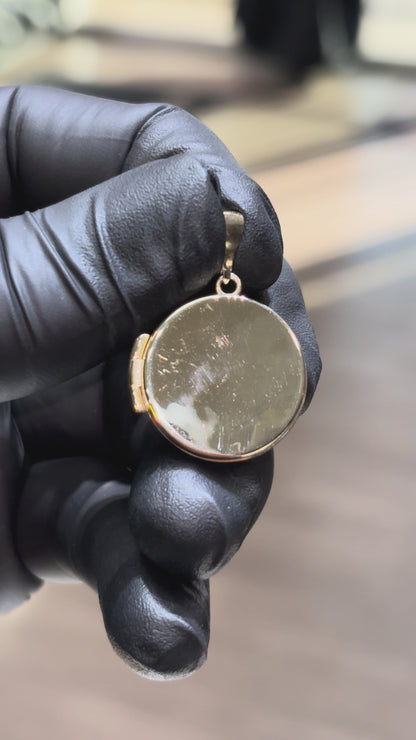 10k Large Circle Locket Pendant