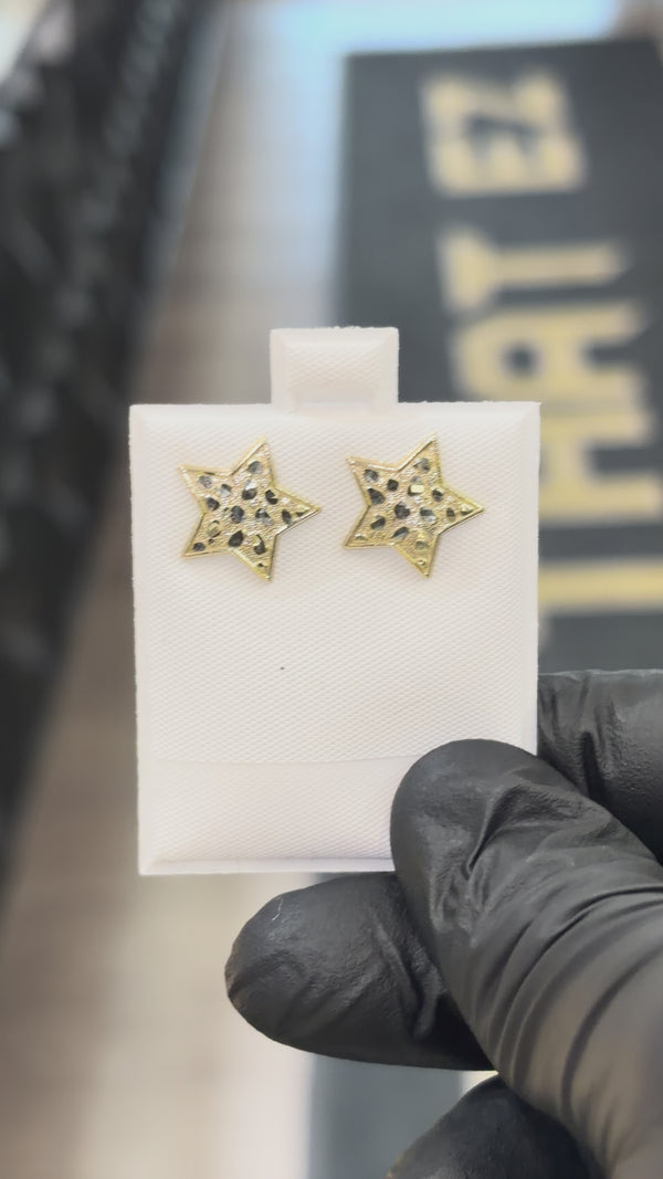 10k Nugget Star Earring