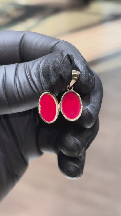 10k Small Oval Locket Pendant