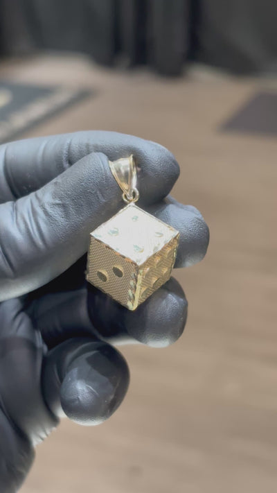 10k 3D Dice Pendant