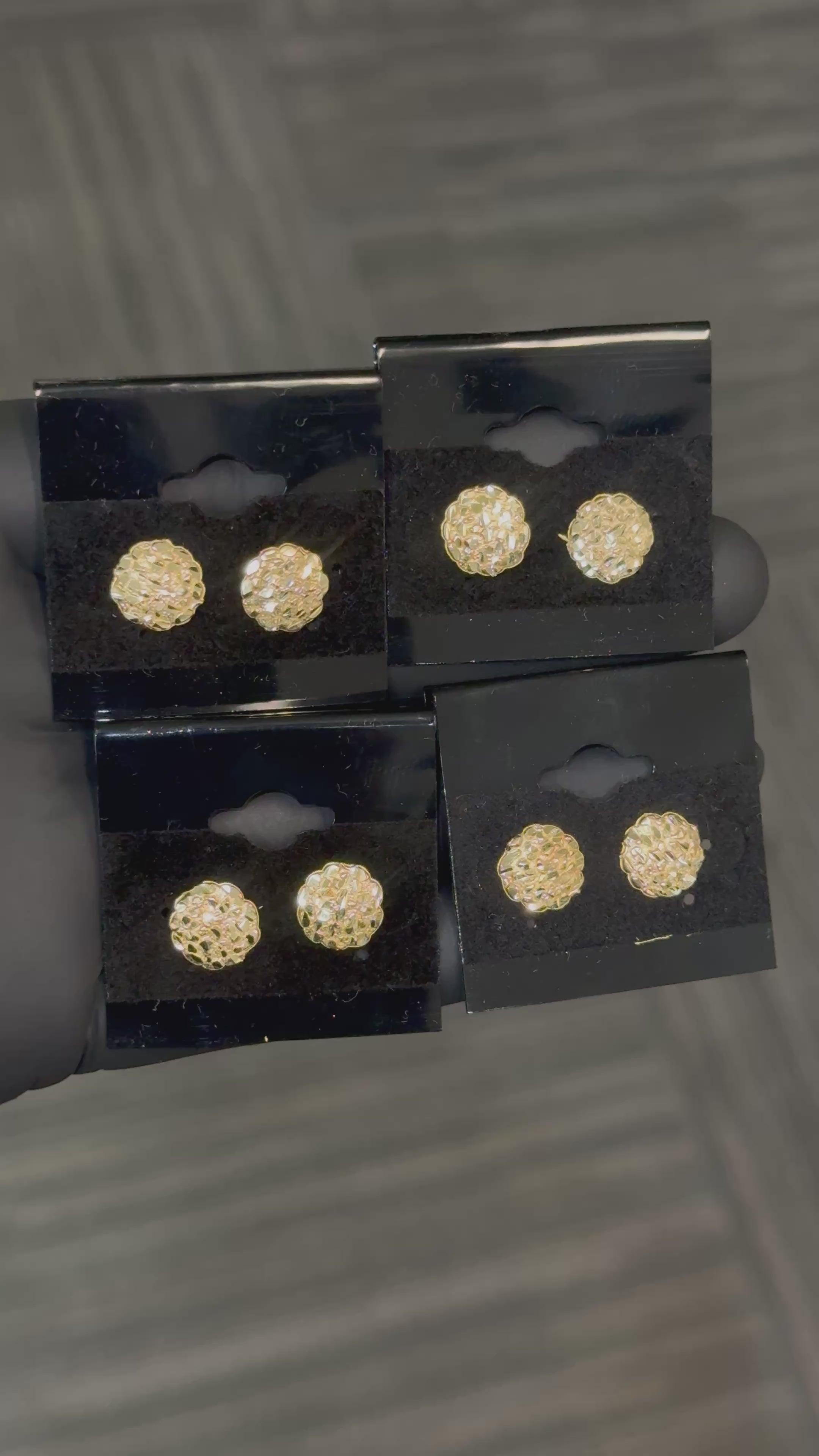 Load video: 10k Small Flat Circle/Cookie Nugget Earrings