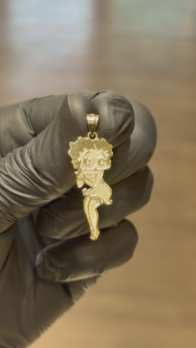10k Full-Body Betty Boop Pendant
