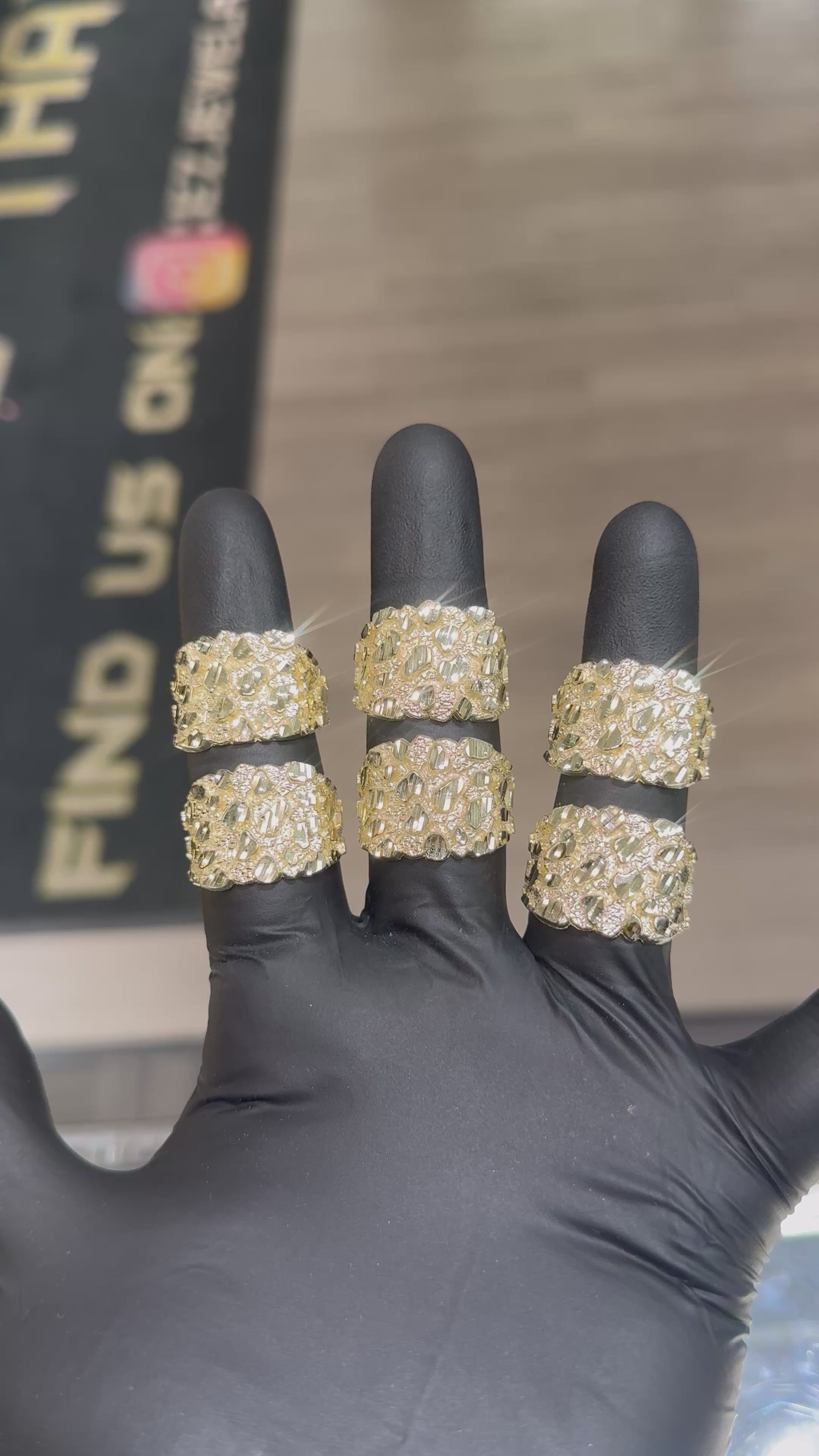 Load video: 10k XXL 3D Chunky Nugget Ring