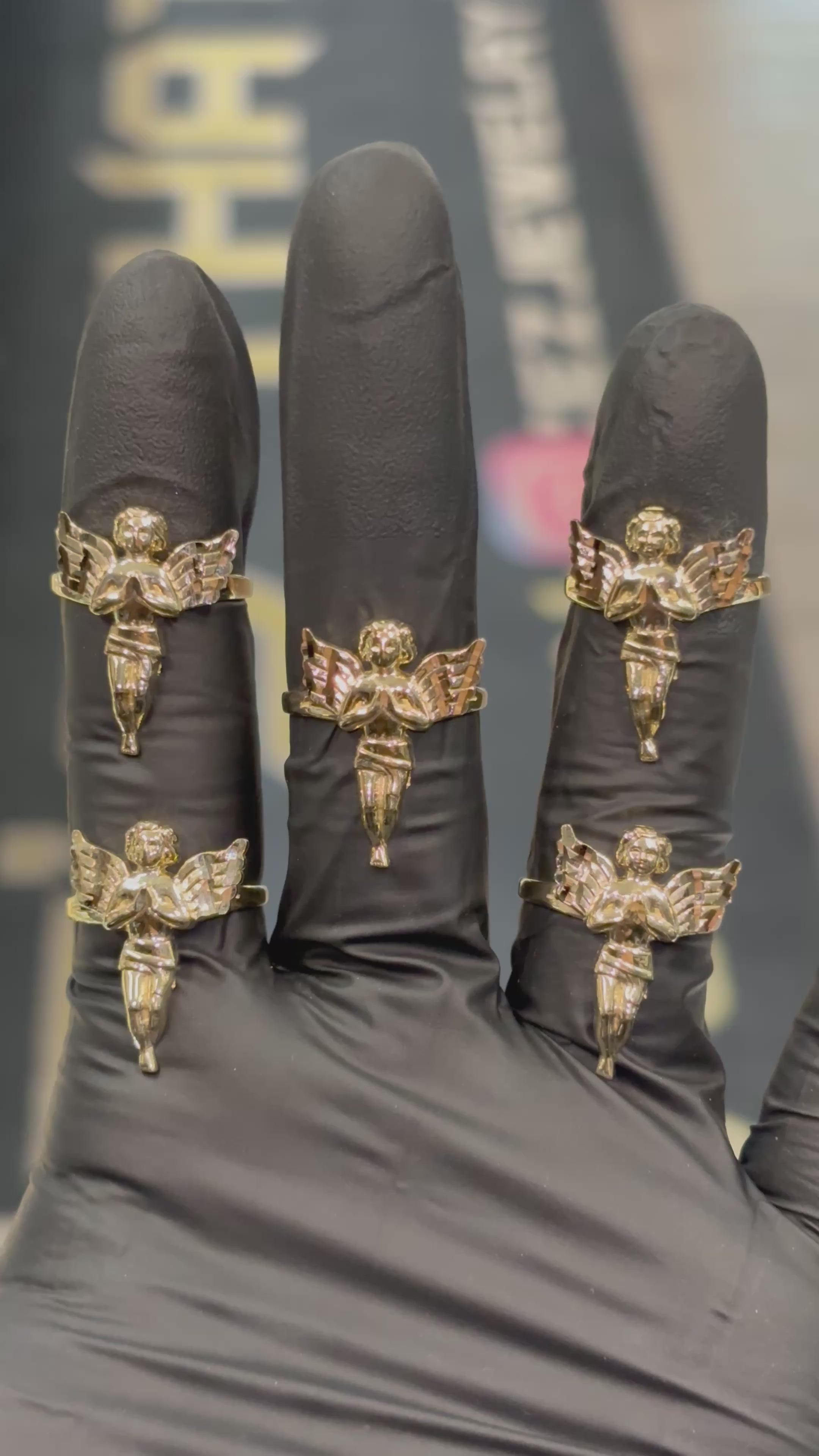 Load video: 10k Large 3D Angel Ring with Light Band