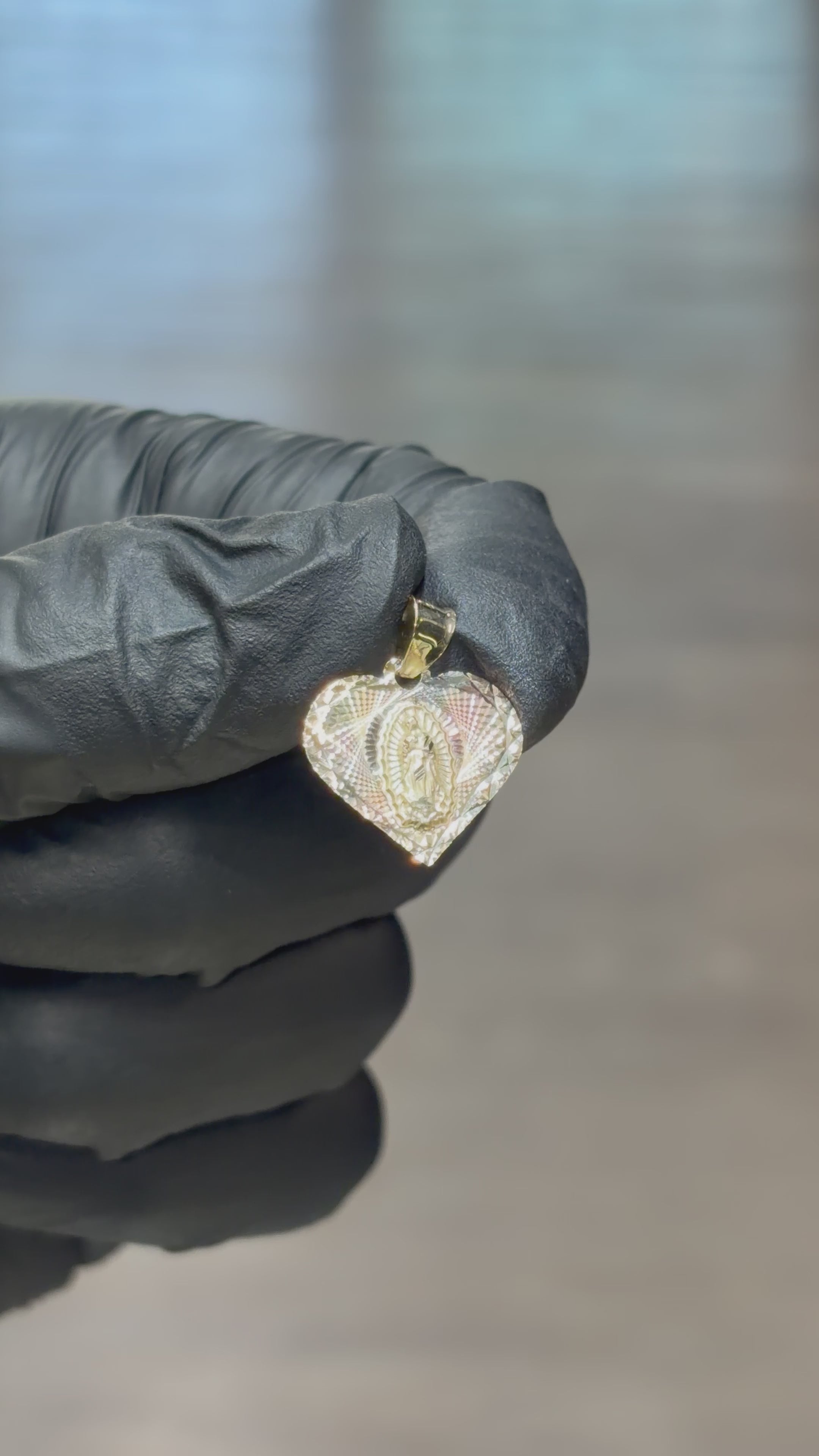 10k Tri-Toned Virgin Mary Pendant