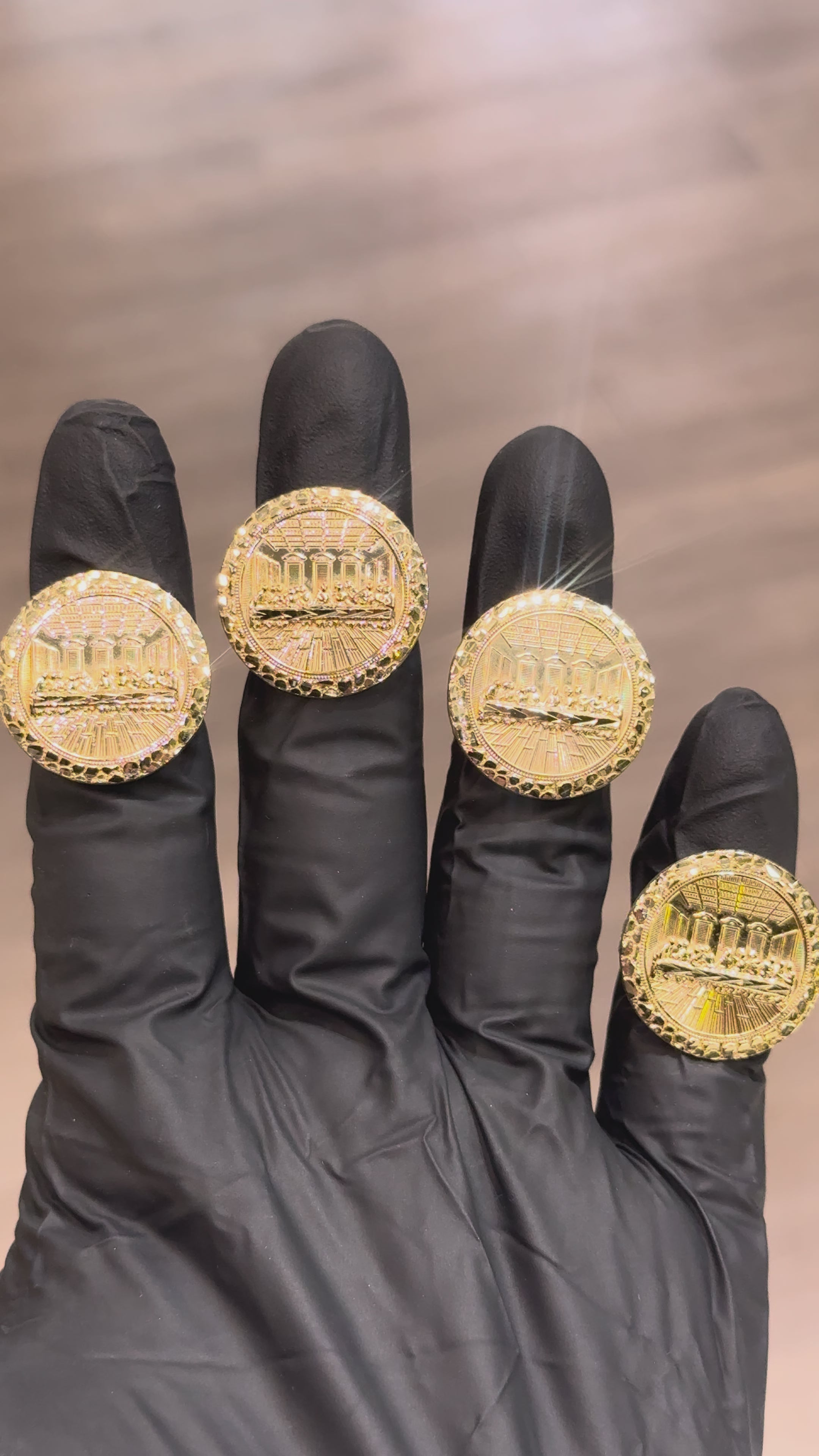 10k Circle Nugget Last Supper Ring
