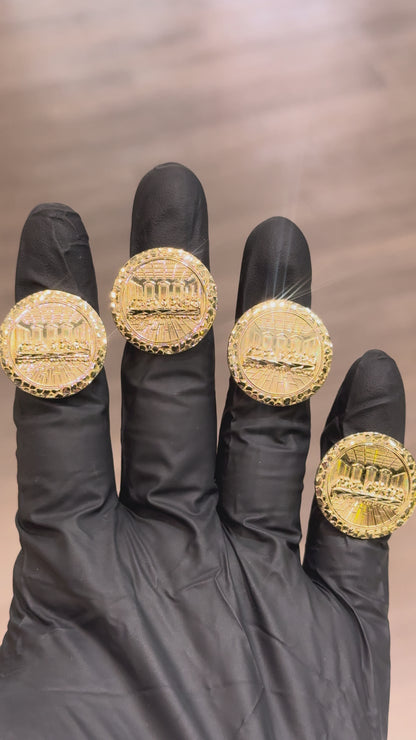 10k Circle Nugget Last Supper Ring