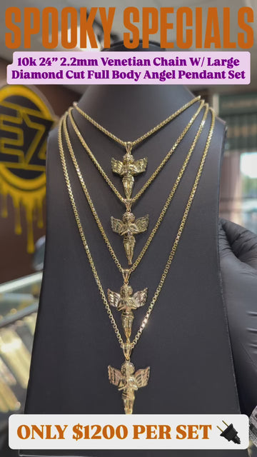 10k Angel Venetian Chain Set