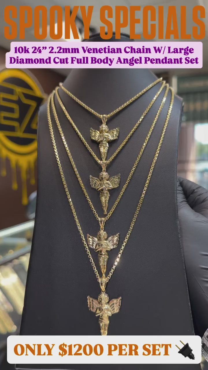 10k Angel Venetian Chain Set
