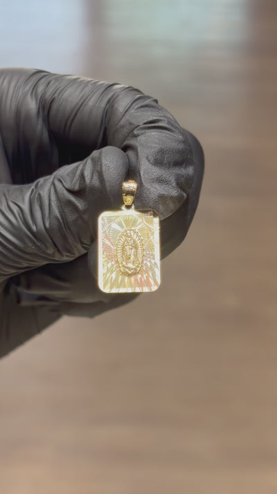 10k Tri-Toned Virgin Mary Pendant