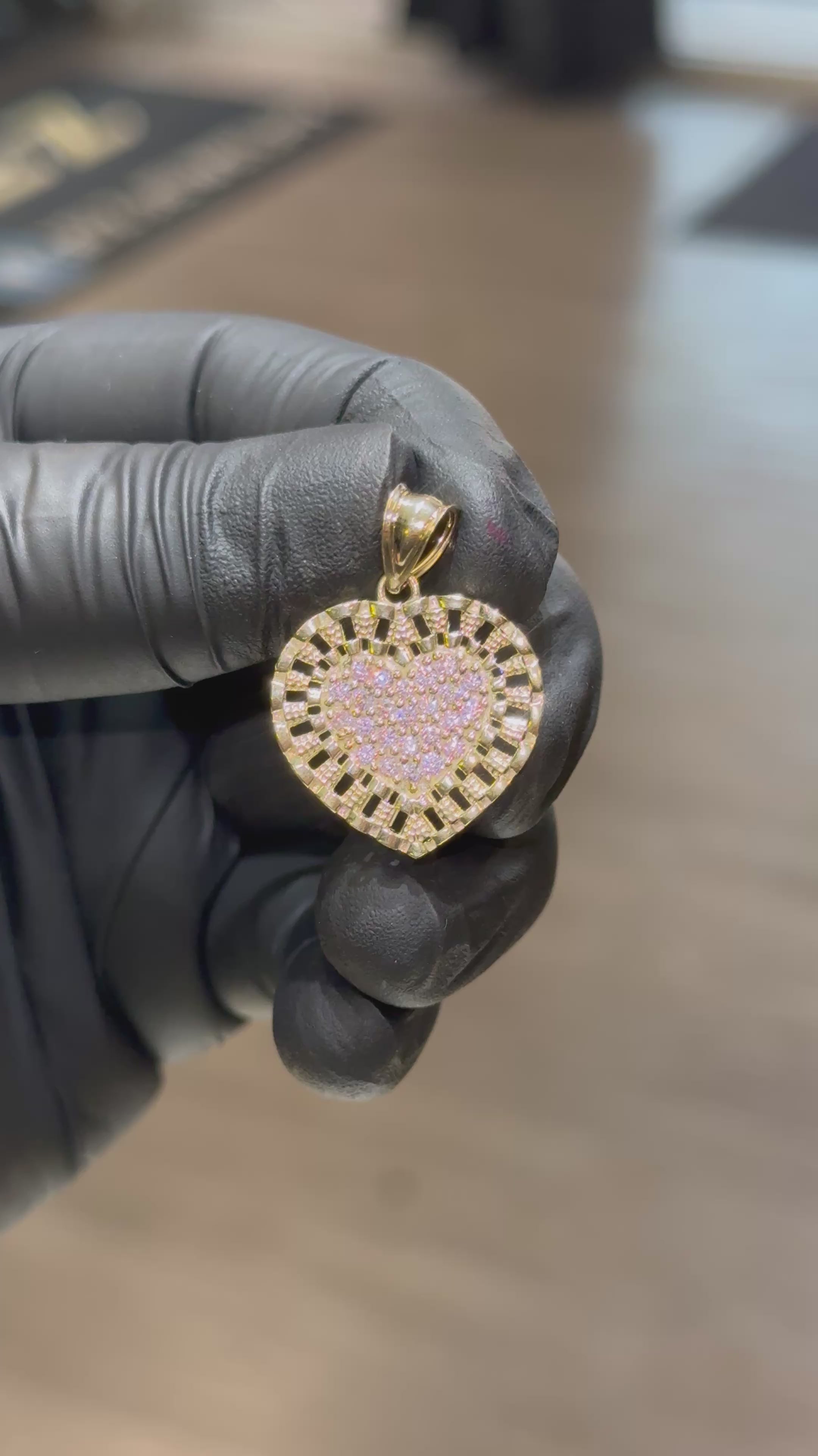 10k Rolex Crystal Heart Pendant
