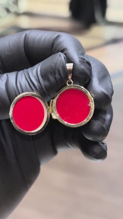 10k Large Circle Locket Pendant