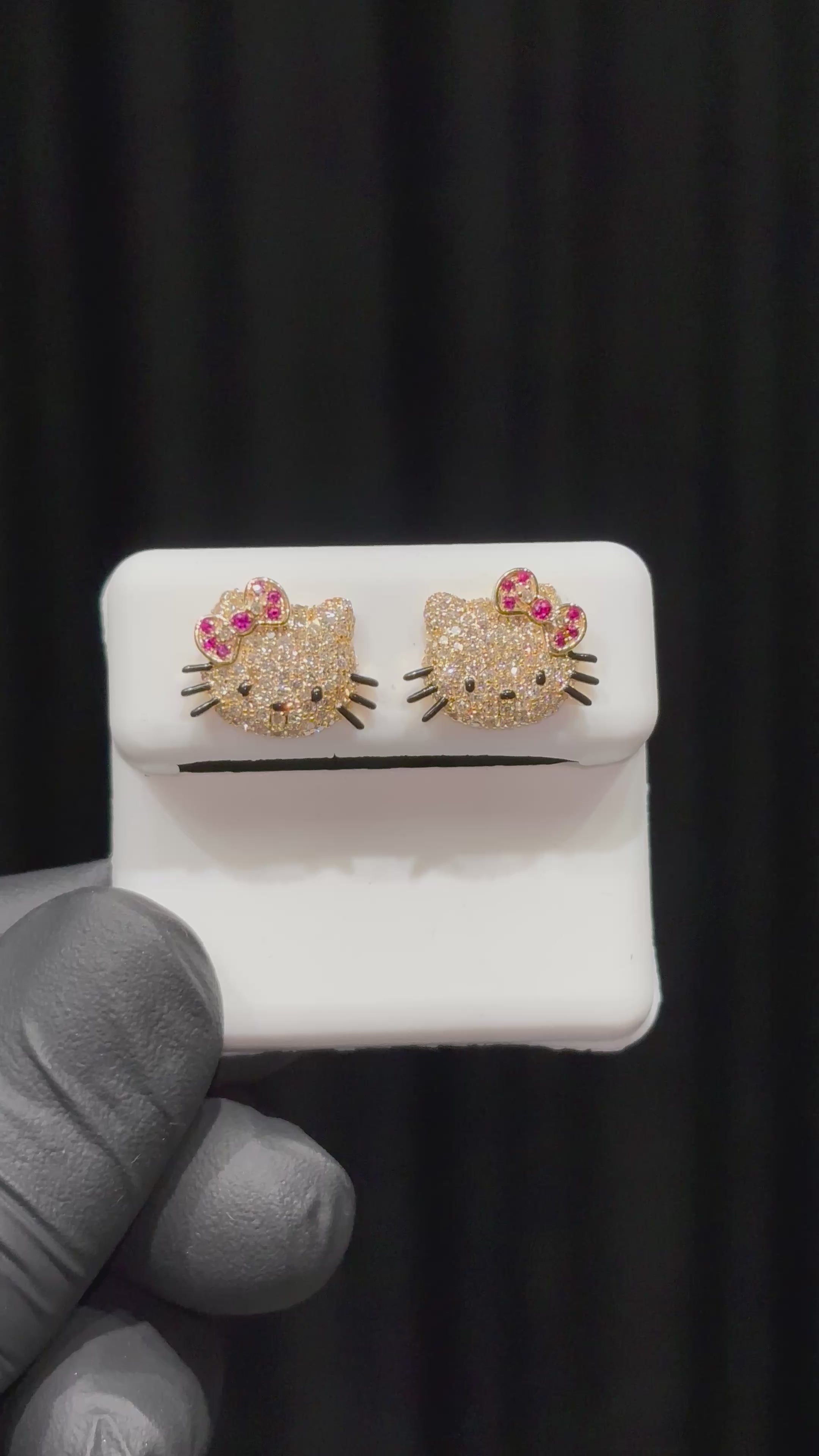 Load video: Hello Kitty Diamond Earrings