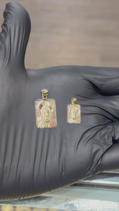 10k Tri-Toned Virgin Mary Pendant