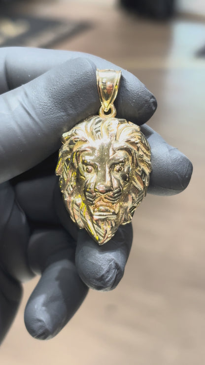 10k Lion Head Pendant
