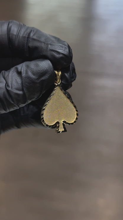 10k Ace Of Spades Pendant