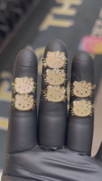 10k Medium Hello Kitty Head Ring