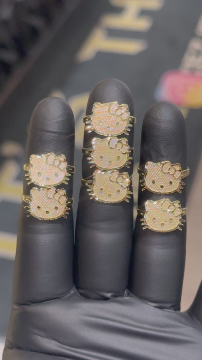 10k Medium Hello Kitty Head Ring