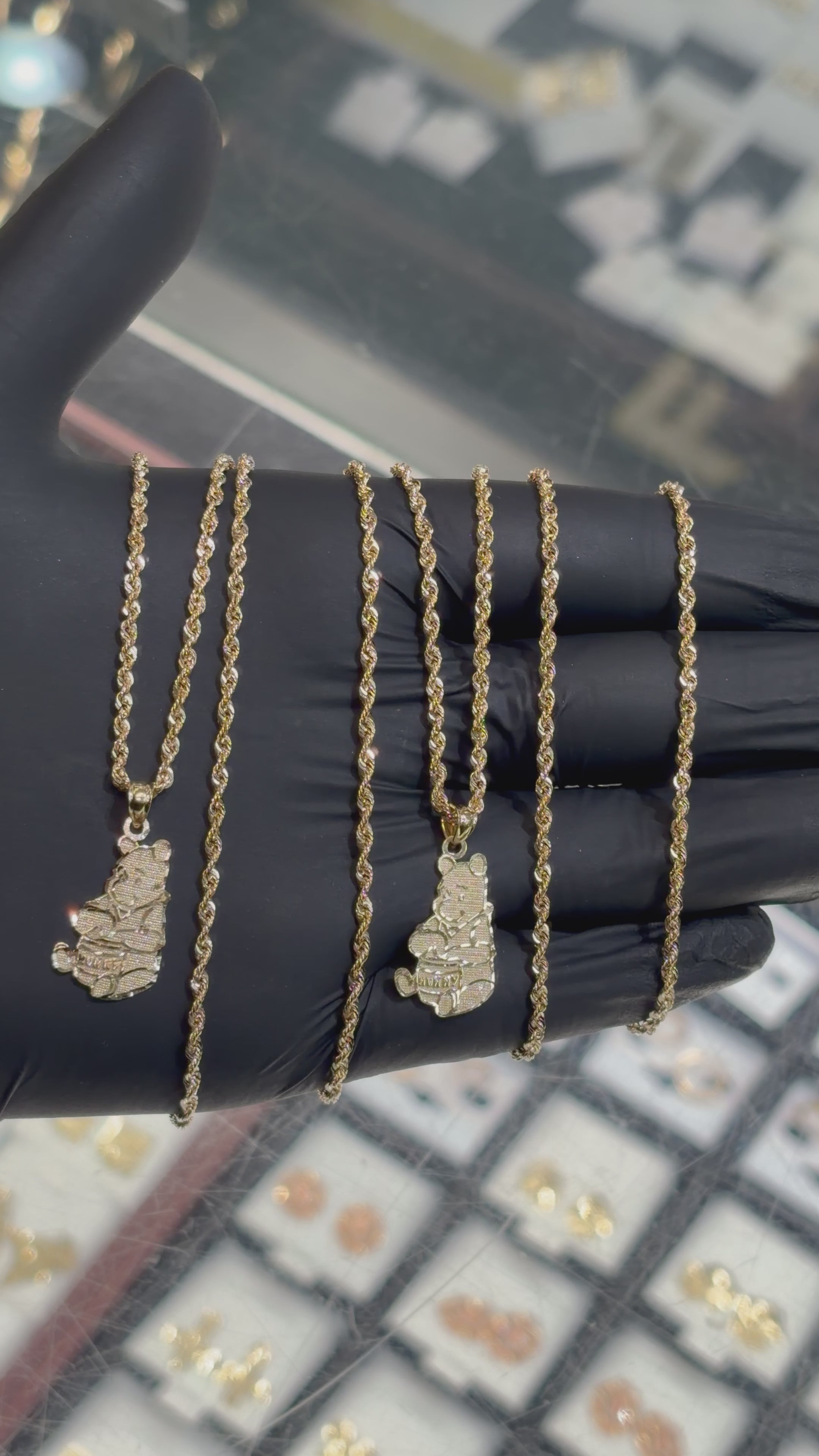 10k Small Winnie The Pooh Chain Set