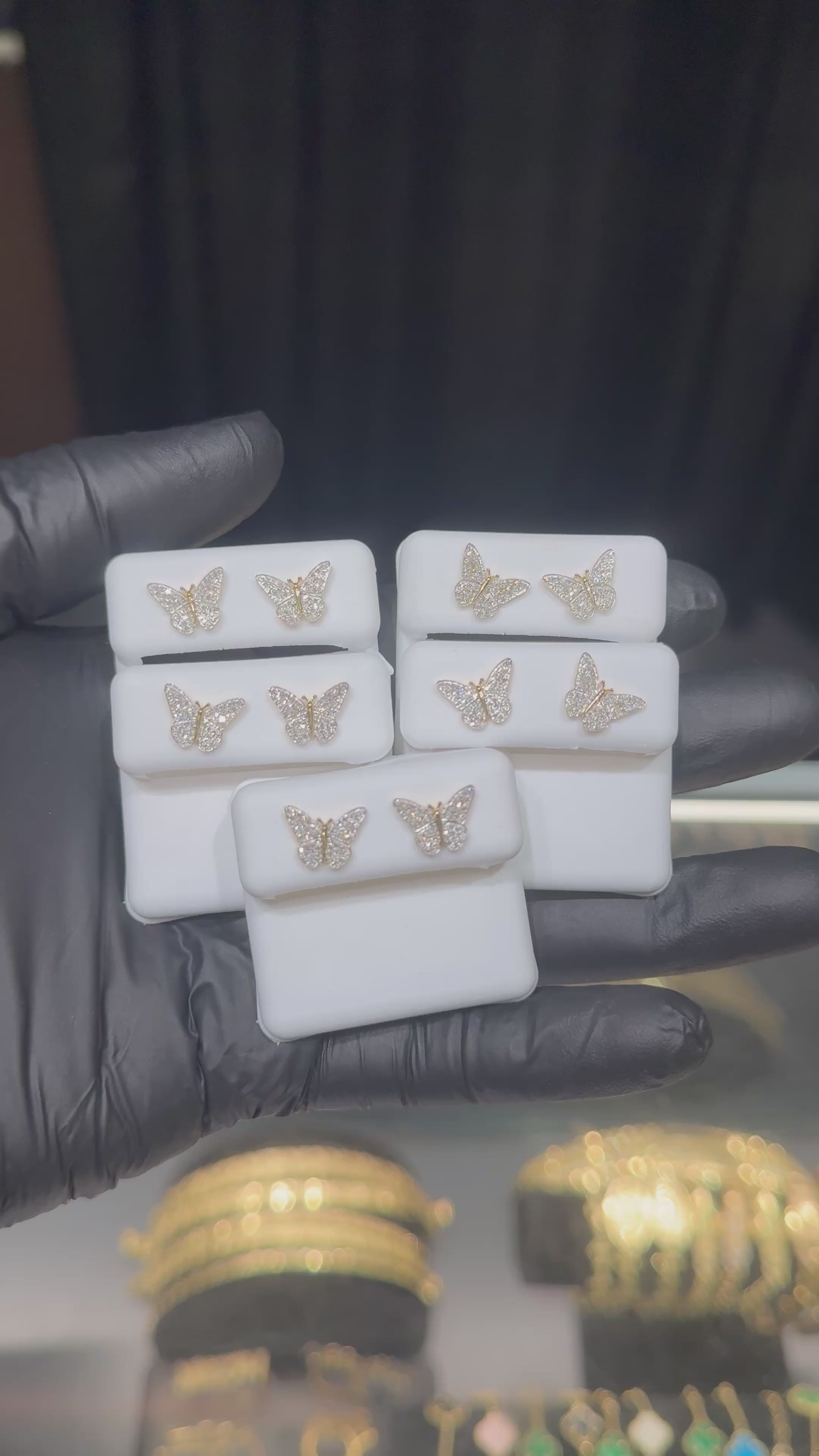 Load video: 3D Butterfly Diamond Earrings