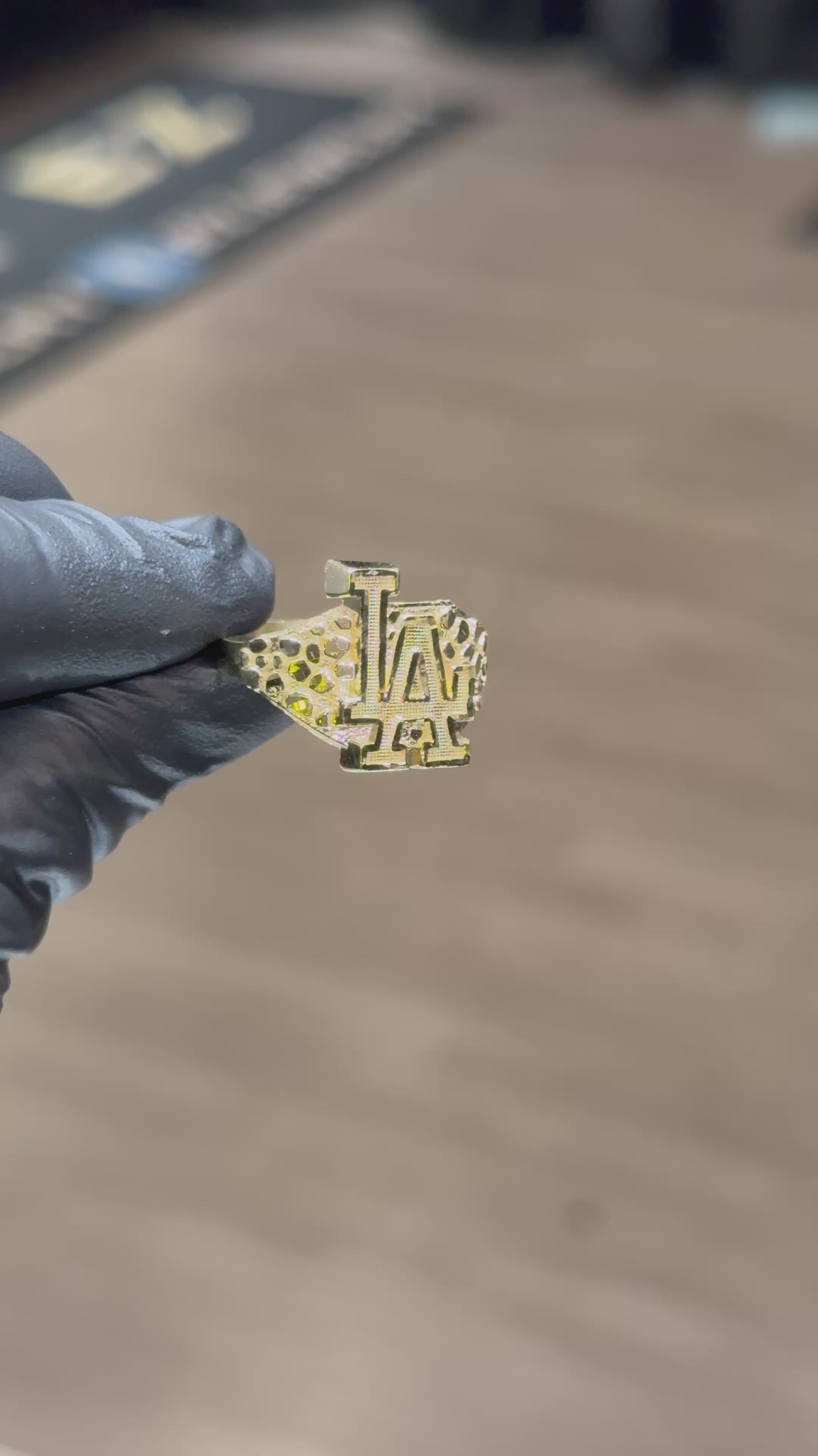 10k LA Dodgers Nugget Ring