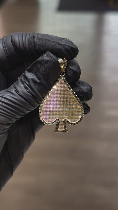 10k Ace Of Spades Pendant