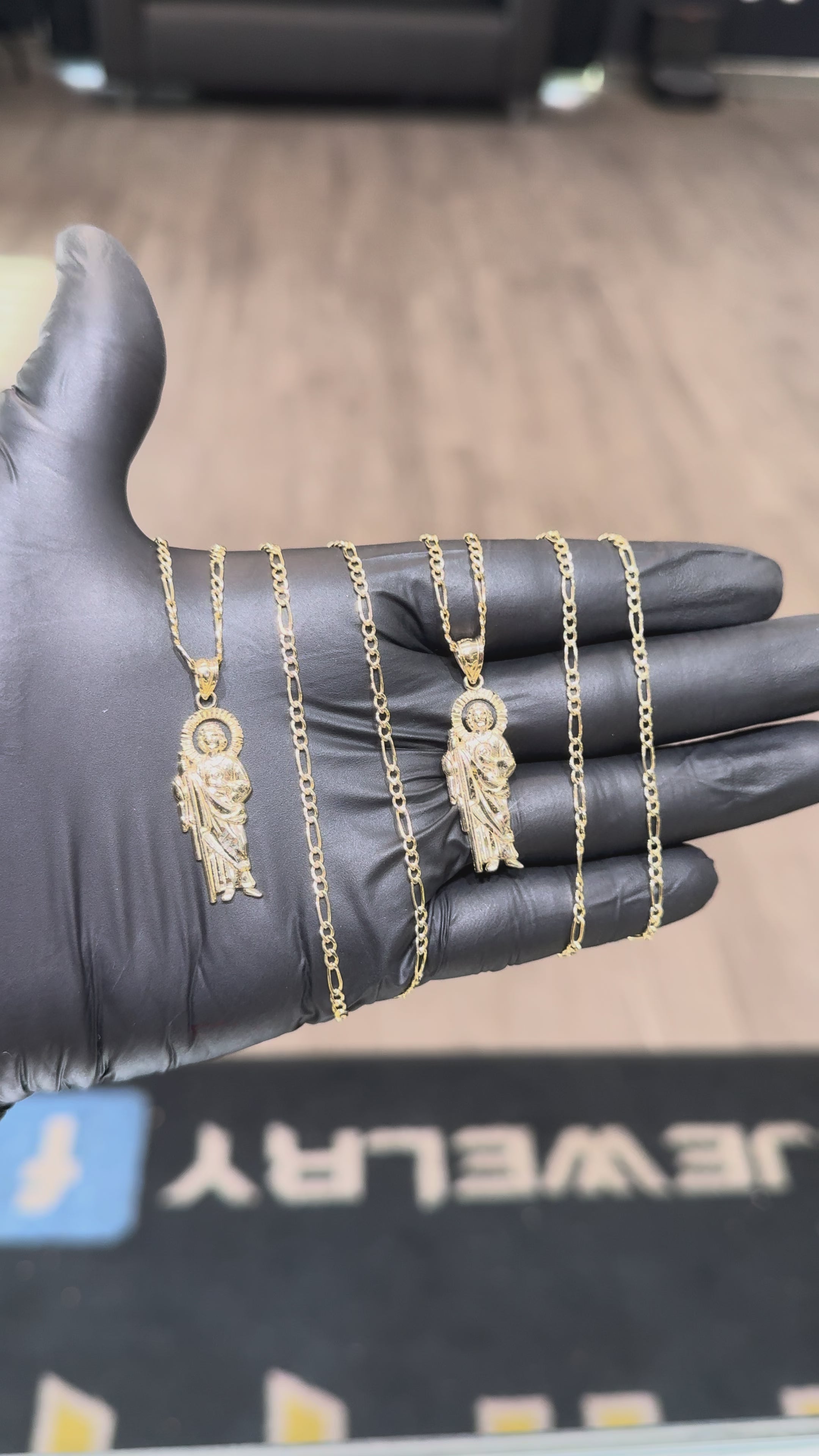 Load video: 10k Small San Judas Chain Set