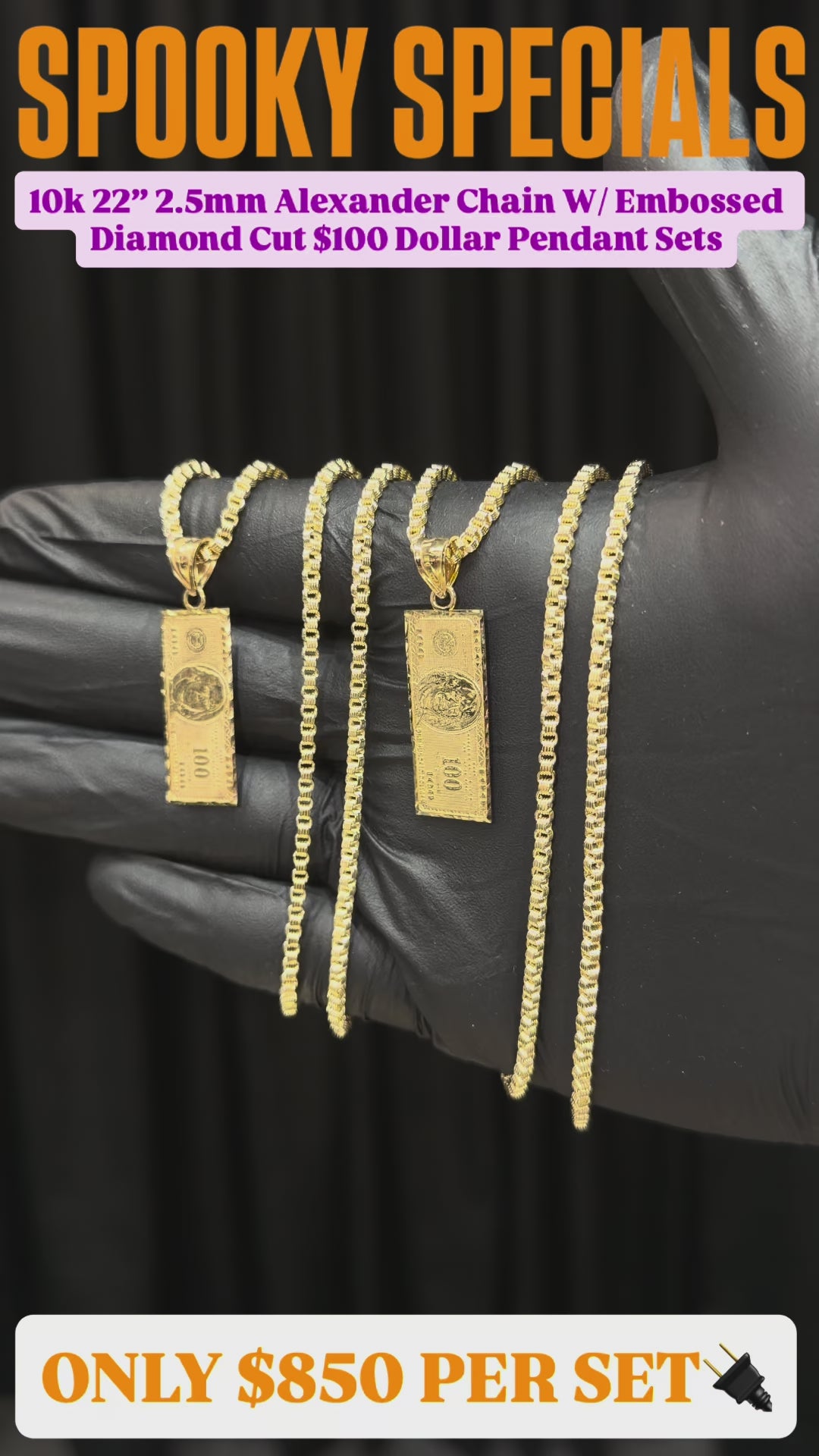10k $100 Bill Chain Set