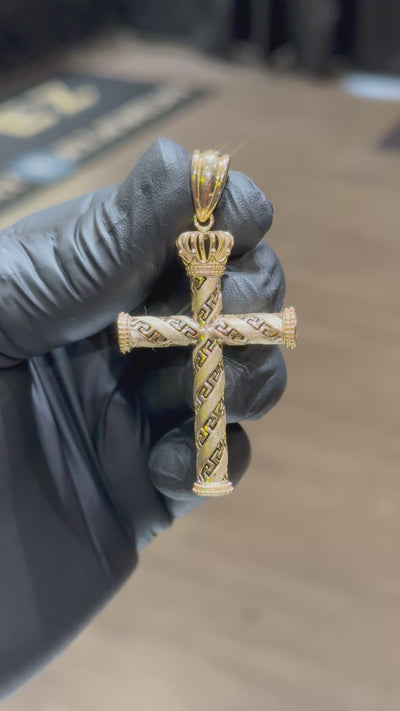 10k Versace Cross Pendant