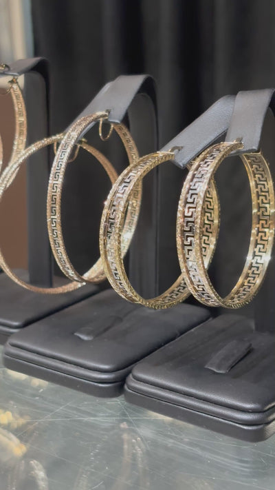 10k 2-Toned Versace Hoops