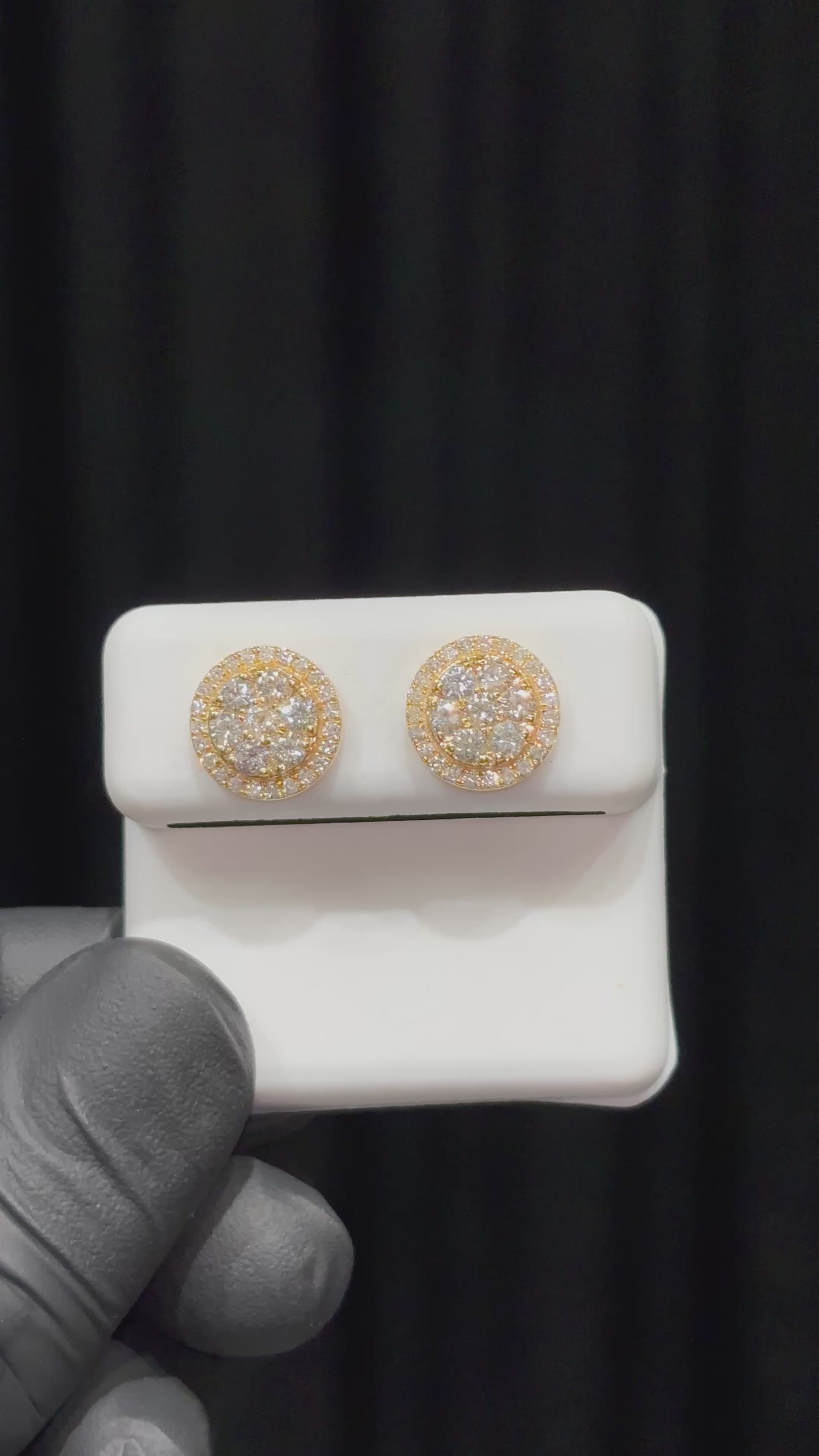 Load video: XL Double Layer Circle Diamond Earrings