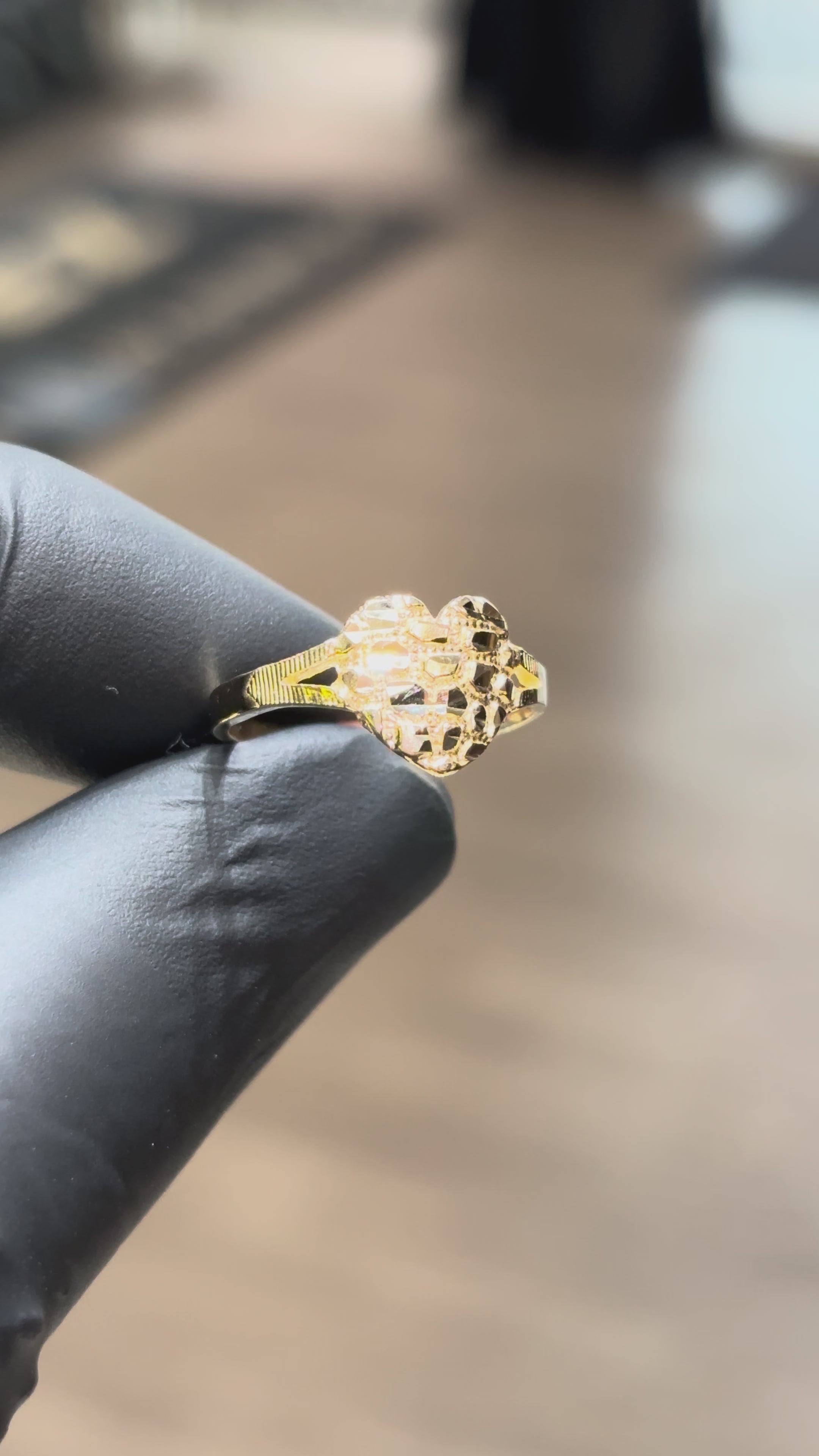 Load video: 14k Small Heart Nugget Ring
