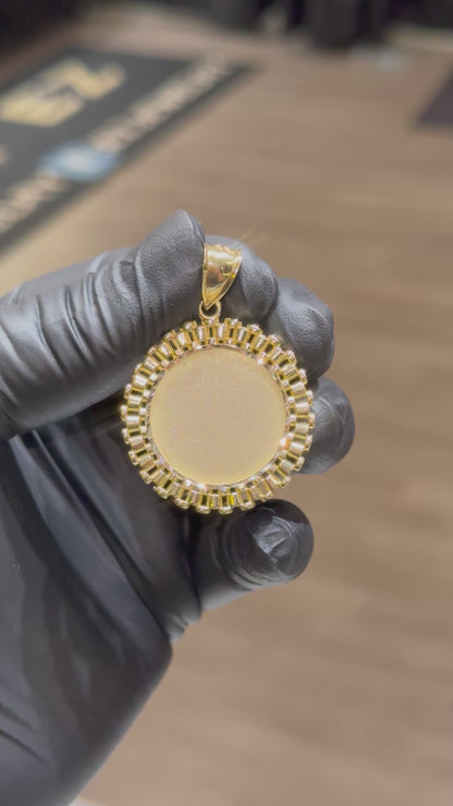 10k Rolex Circle Memory Pendant