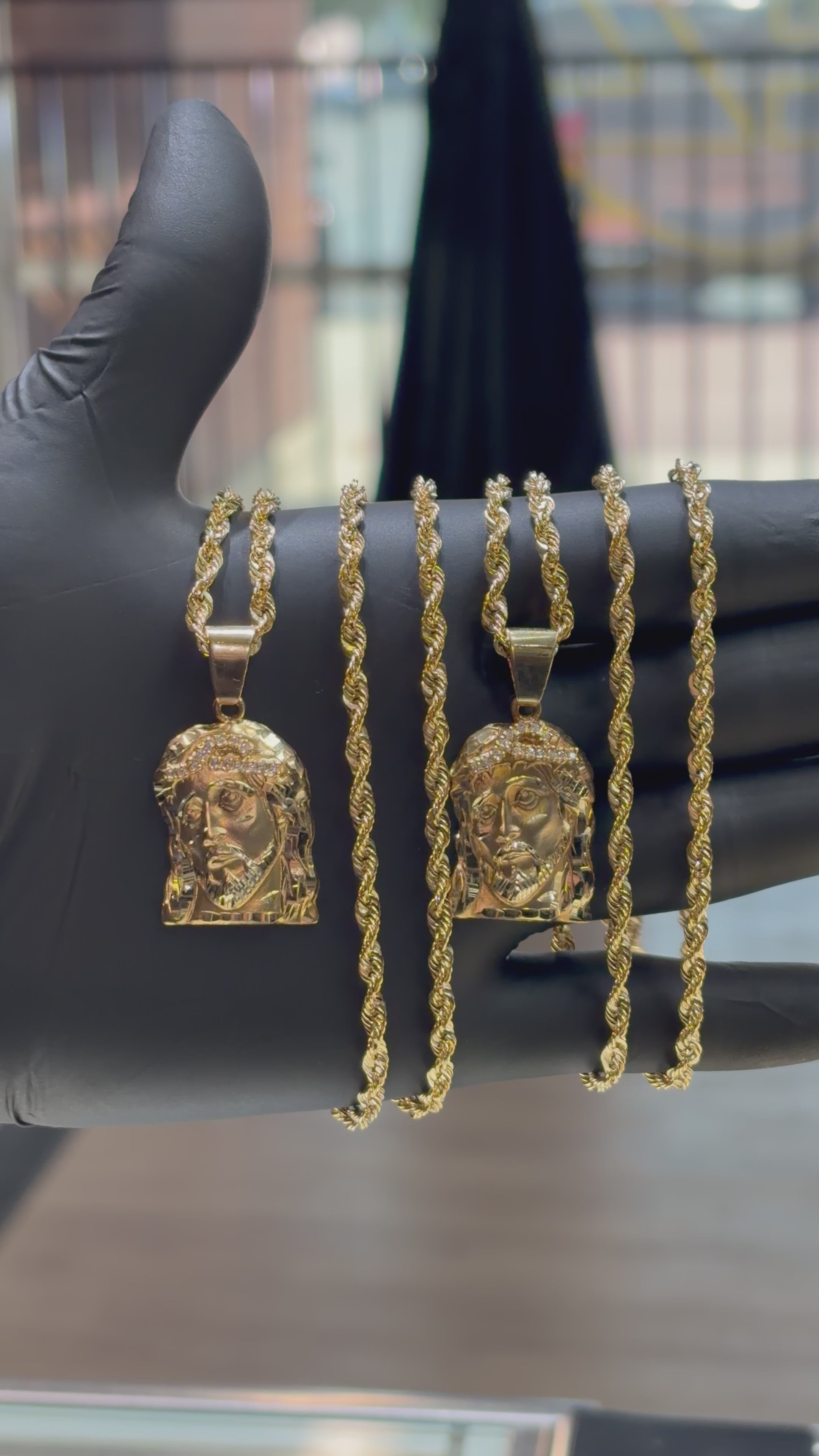 10k Jesus Head Chain Set
