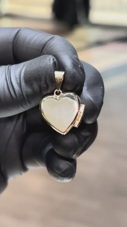 10k Large Heart Locket Pendant
