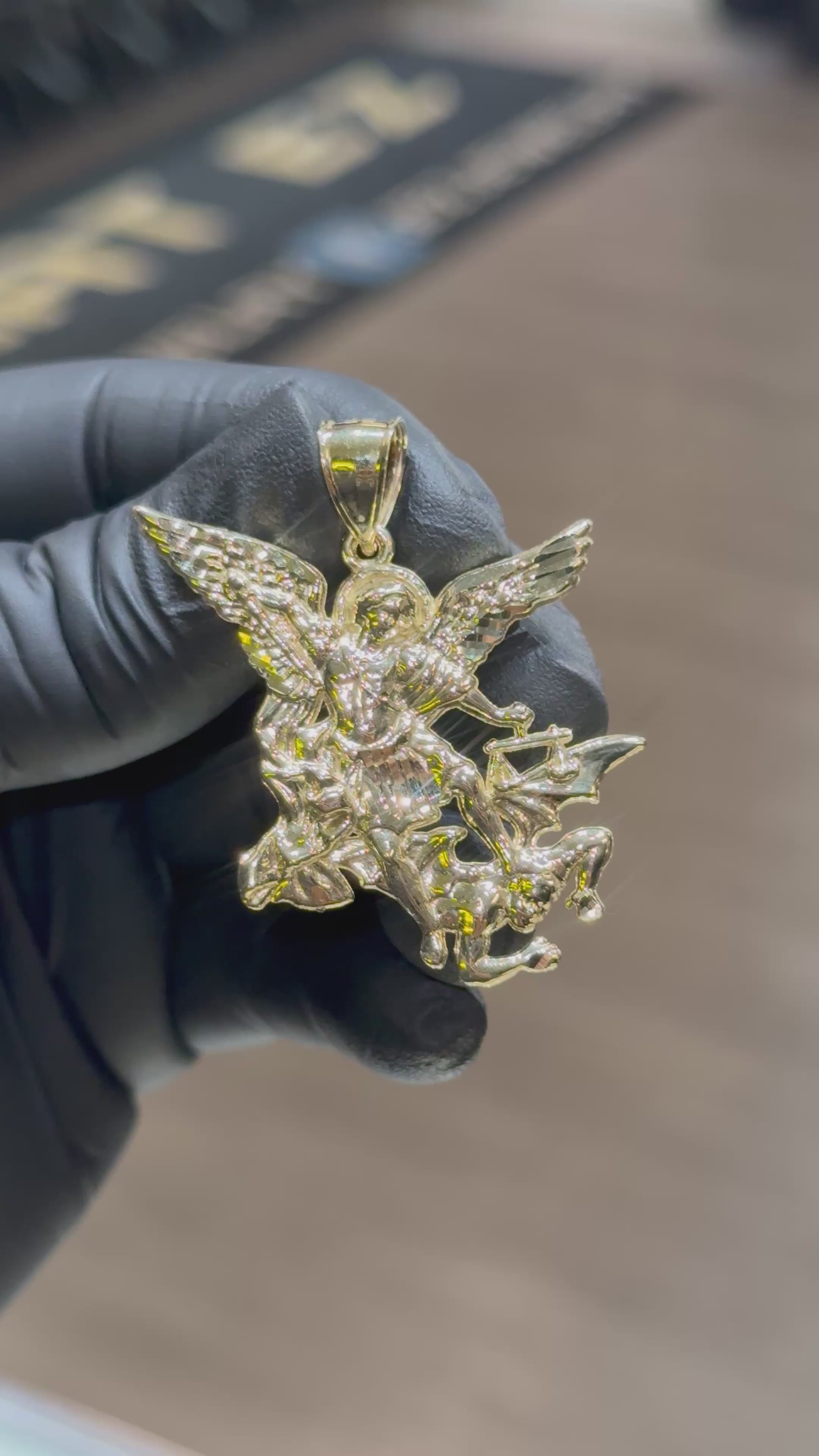 Load video: 10k Saint Michael Archangel Pendant