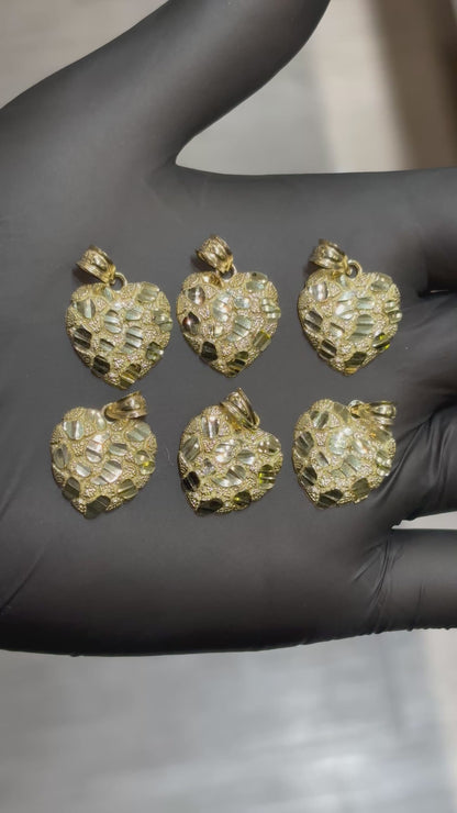 10k Heart Nugget Pendant